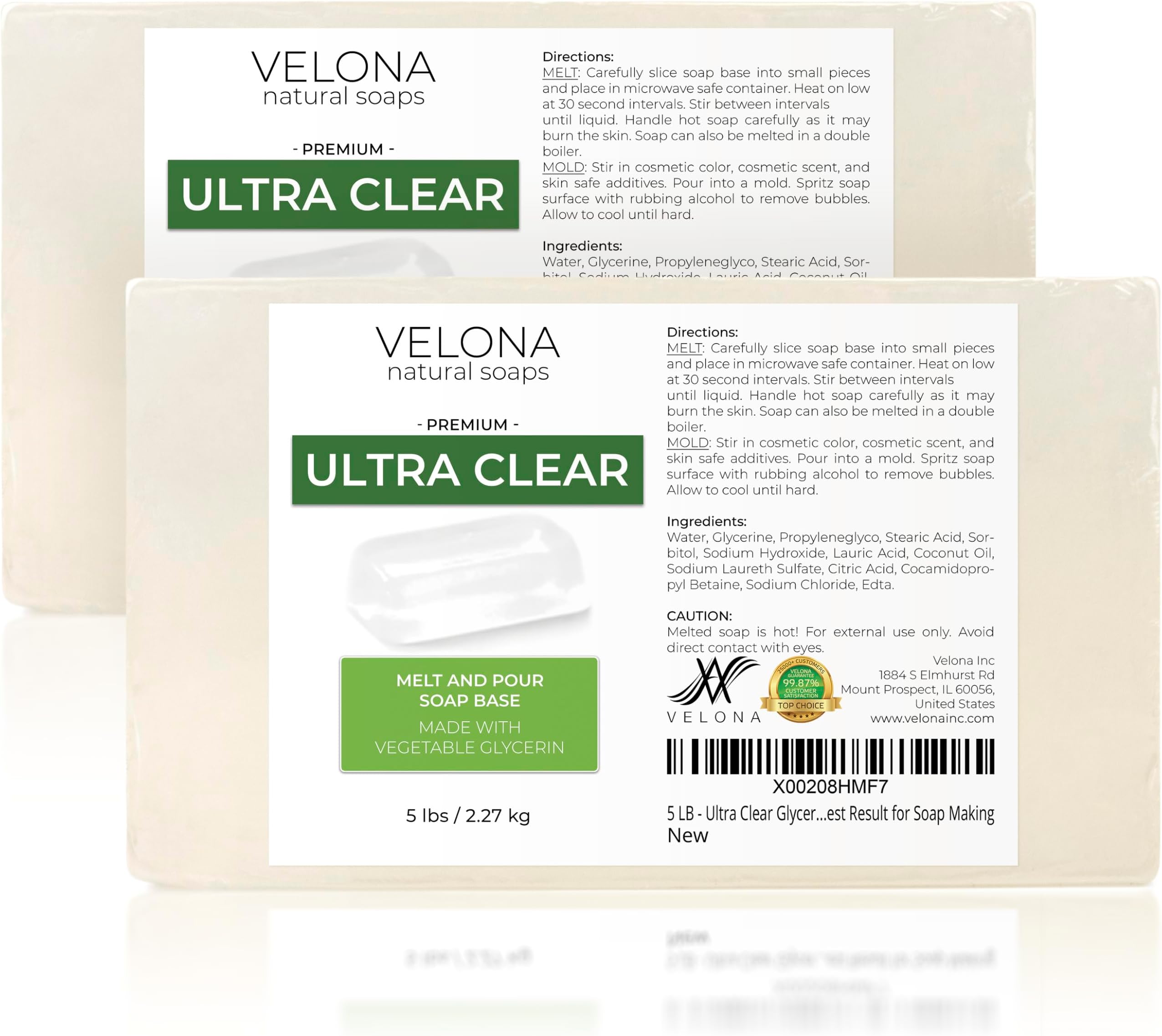 velona 10 LB - Ultra Clear Glycerin Soap Base Melt and Pour | Transparent Natural Bar For The Best Result for Soap Making