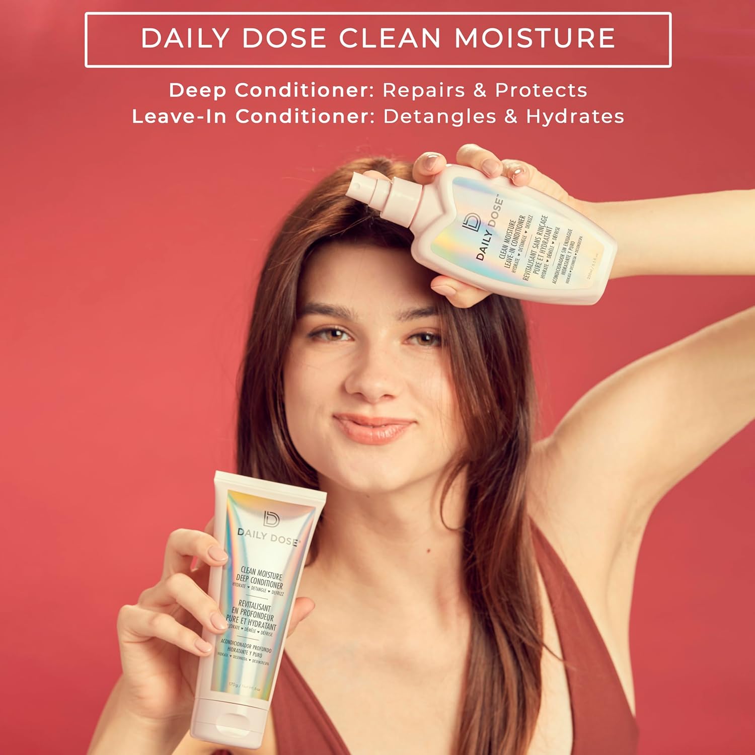 DAILY DOSE Award-Winning Moisture Duo – Leave-In Conditioner Detangler Spray + Deep Conditioning Hair Mask – Hydrates, Restores, and Smooths Dry, Damaged, Color-Treated Hair for All Hair Types