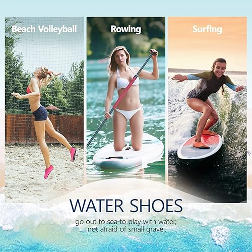 Miniatura 6 de JACKSHIBO Zapatos de agua para mujeres y hombres, zapatos de natación, calcetines de agua para cruceros, artículos esenciales para natación, agua,