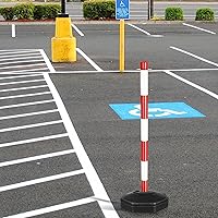 Vista 6 de GANAZONO Conos de estacionamiento para delineador de tráfico con base rellenable, columna elástica, pila de advertencia rellenable, cono