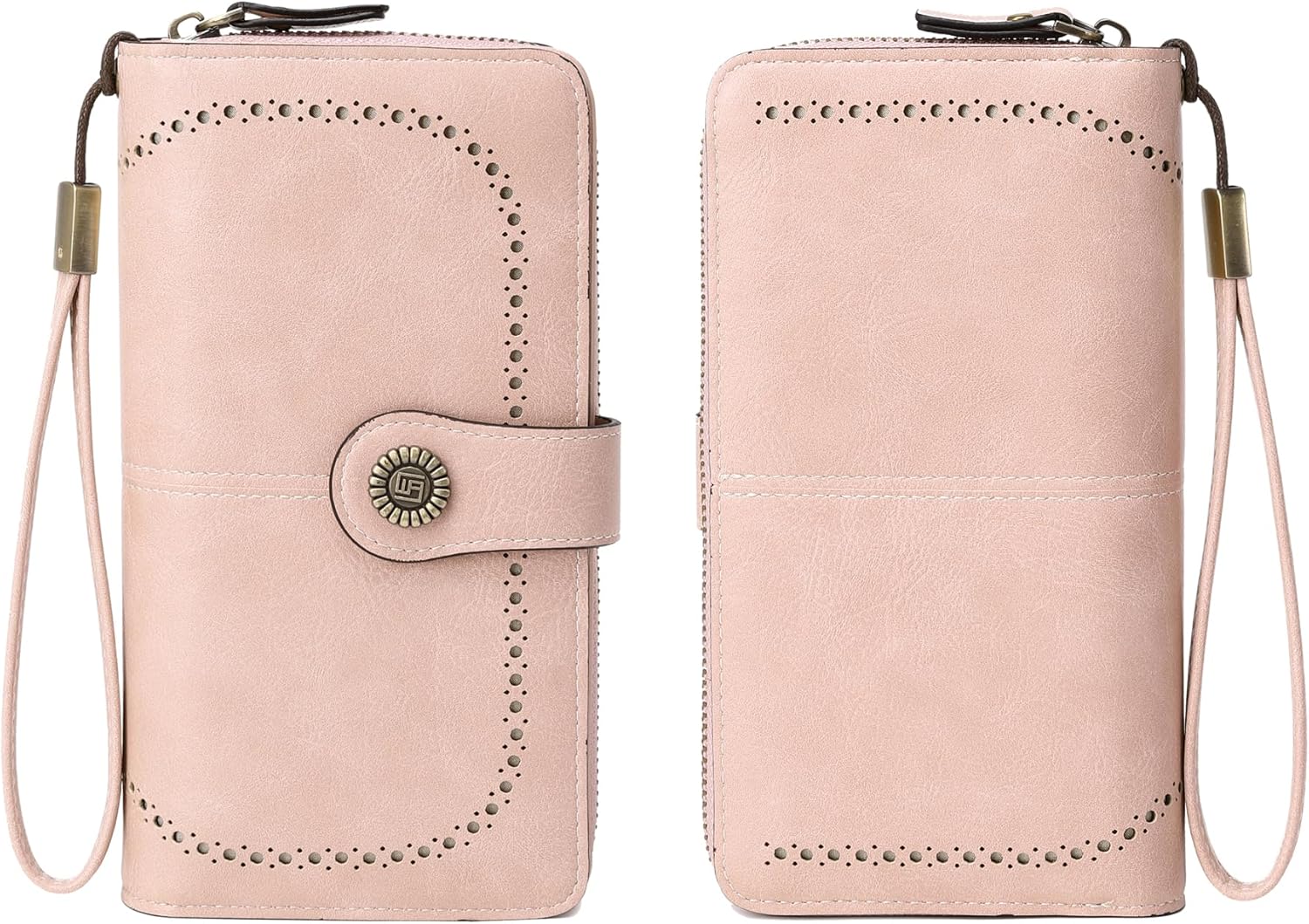 VONCOSS Women's RFID Blocking Wallet - Large Capacity Zip Around Leather Clutch Purse with Card Slots and Phone Holder - Image 6