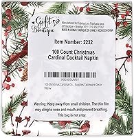 Vista 8 de Gift Boutique - 100 Servilletas de Cóctel de Navidad Cardinal para Bebidas de 3 Capas Desechables de Papel, Servilletas Decorativas Elegantes
