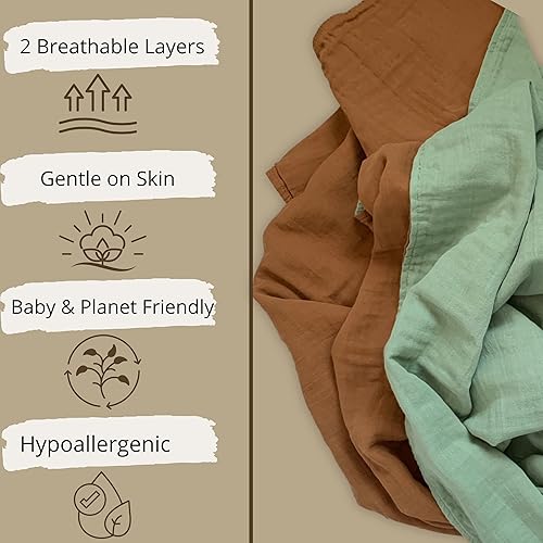 Miniatura 5 de LEYL&ARI Manta básica para niños pequeños, mantas de muselina para niños y niñas, manta de verano para niños pequeños, colcha reversible para bebé,