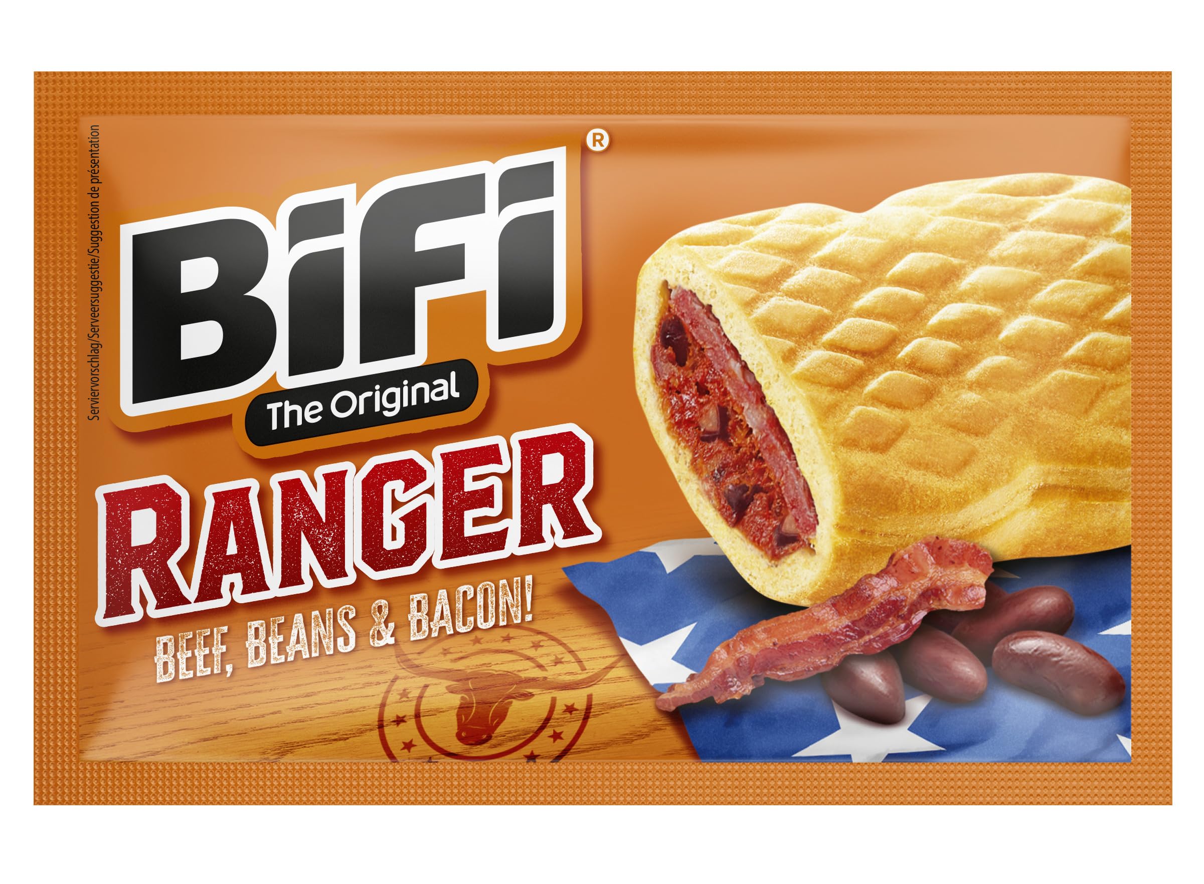 BiFi Ranger - 20er Pack (20 x 60g) – Wurstsnack mit Bohnen und Bacon in einem Teig - Original Salami-Snack to Go - für Unterwegs, im Büro oder beim Sport - Rind- und Schweinefleisch