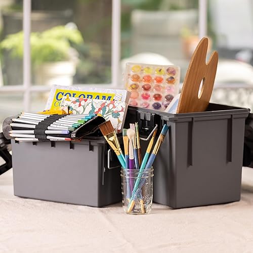 Miniatura 12 de Sheffield 12632 - Caja apilable para munición calibre .30, resiste al agua y al polvo, con cerradura y asa, para equipo de caza, suministros