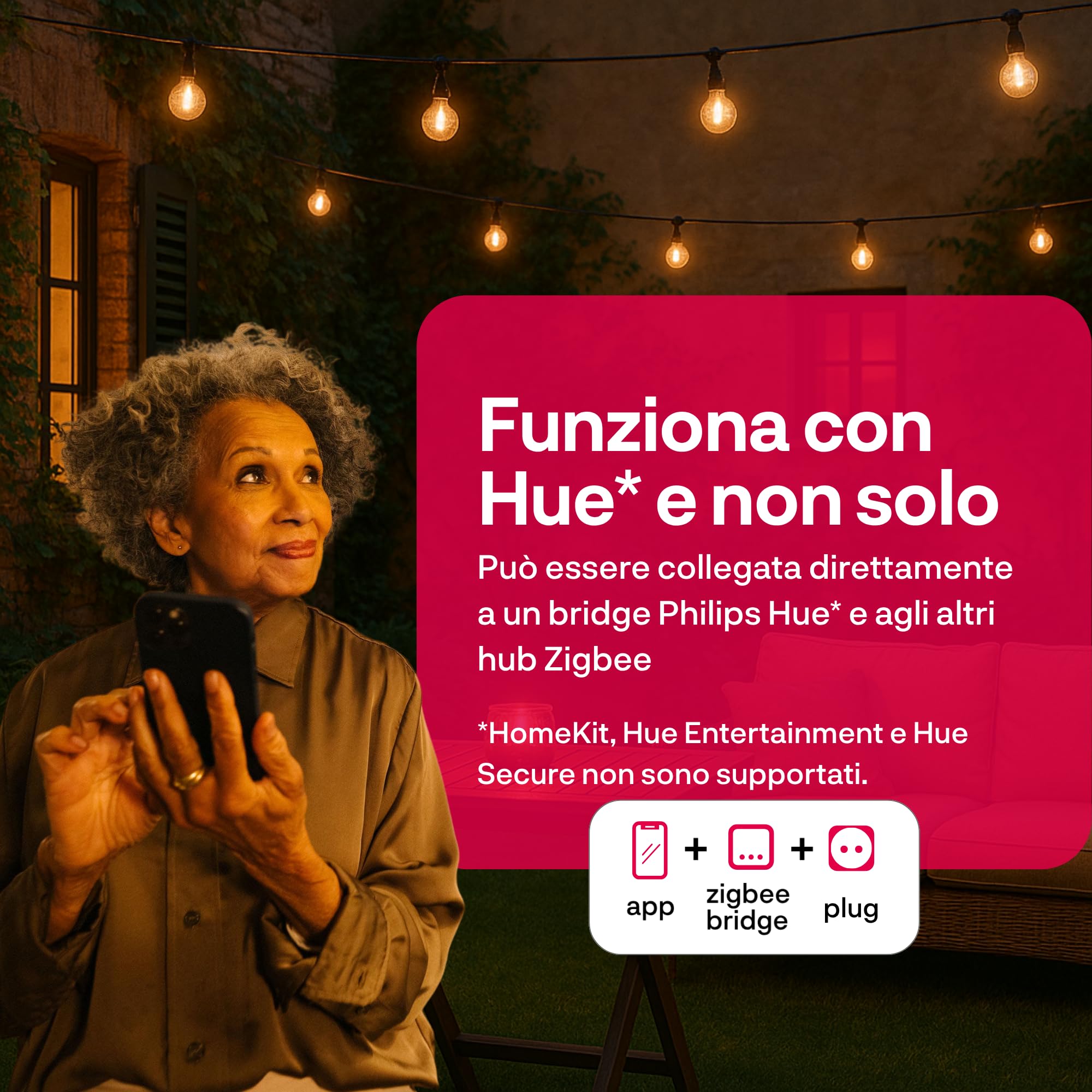 Innr Presa Intelligente da Esterno, per Hue* e hub Zigbee, Confezione da 2 | 16A Outdoor Smart Plug, Ripetitore Zigbee, Timer, Monitoraggio Energetico, IP54 Impermeabile
