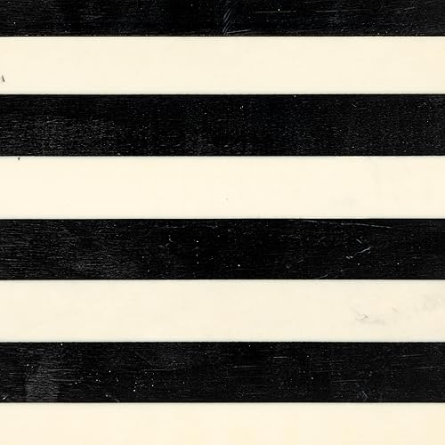 Miniatura 7 de Creative Co-Op Caja de madera recuperada y resina con rayas, negro y crema