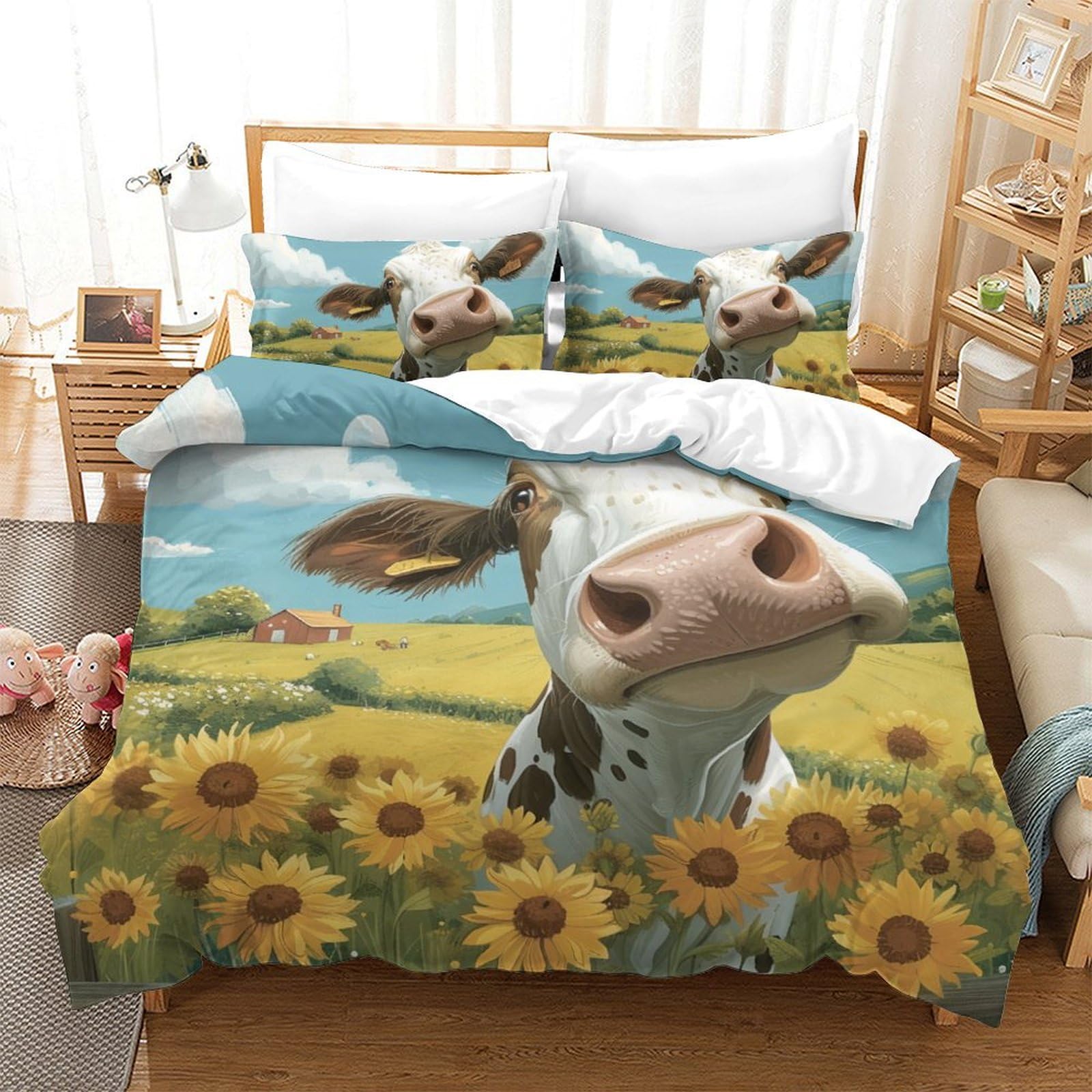 Parure de lit vache imprimé 3D pour transformer votre chambre cocooning