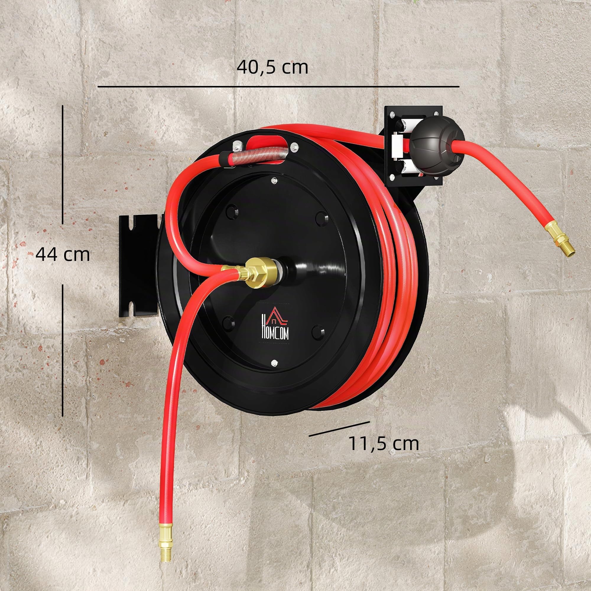 HOMCOM Automatik Druckluftschlauchtrommel 15m+1m Druckluftschlauch