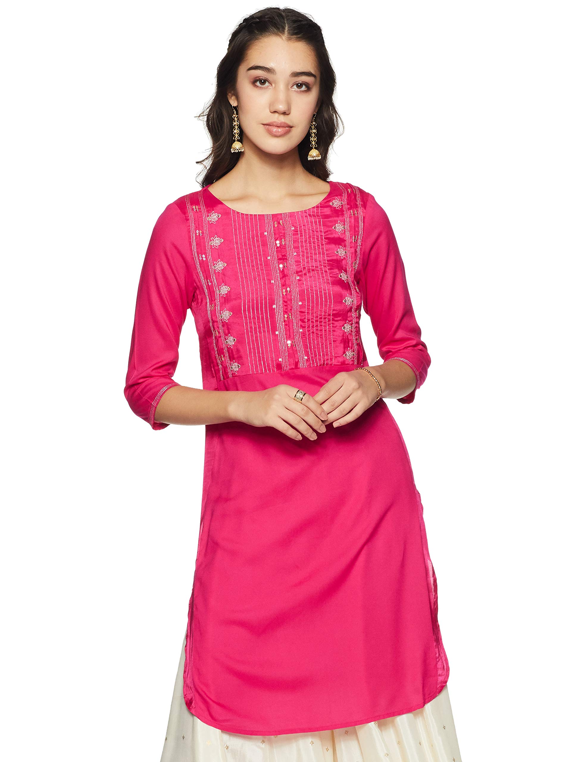 W for Woman Women's Rayon Straight Fit Straight Kurta