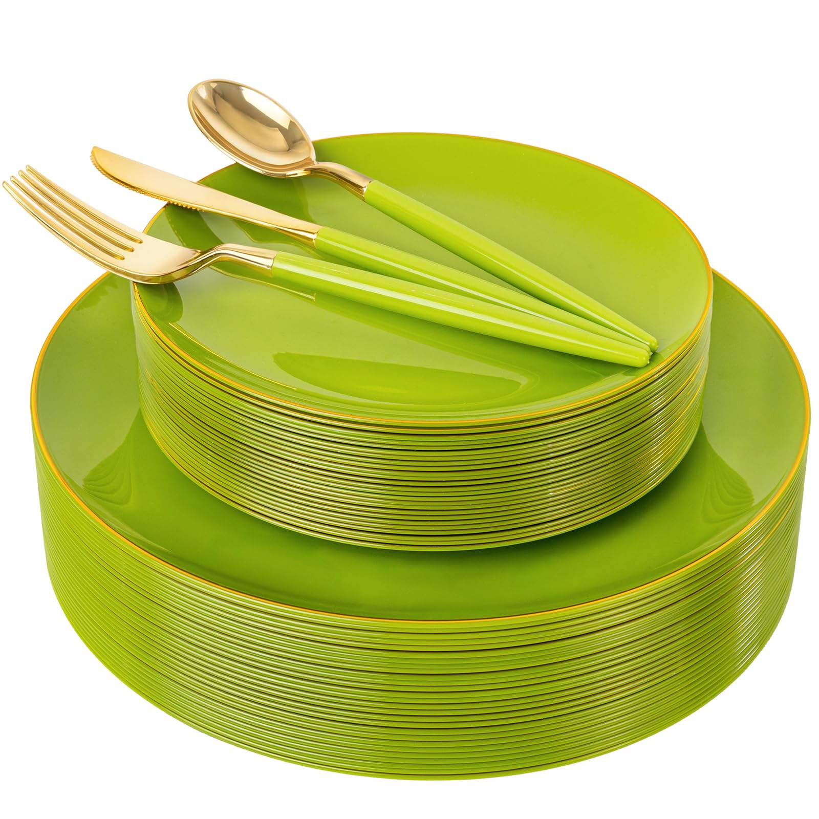 Gold Disposable Plates & Cutlery Set - Party Wedding -15