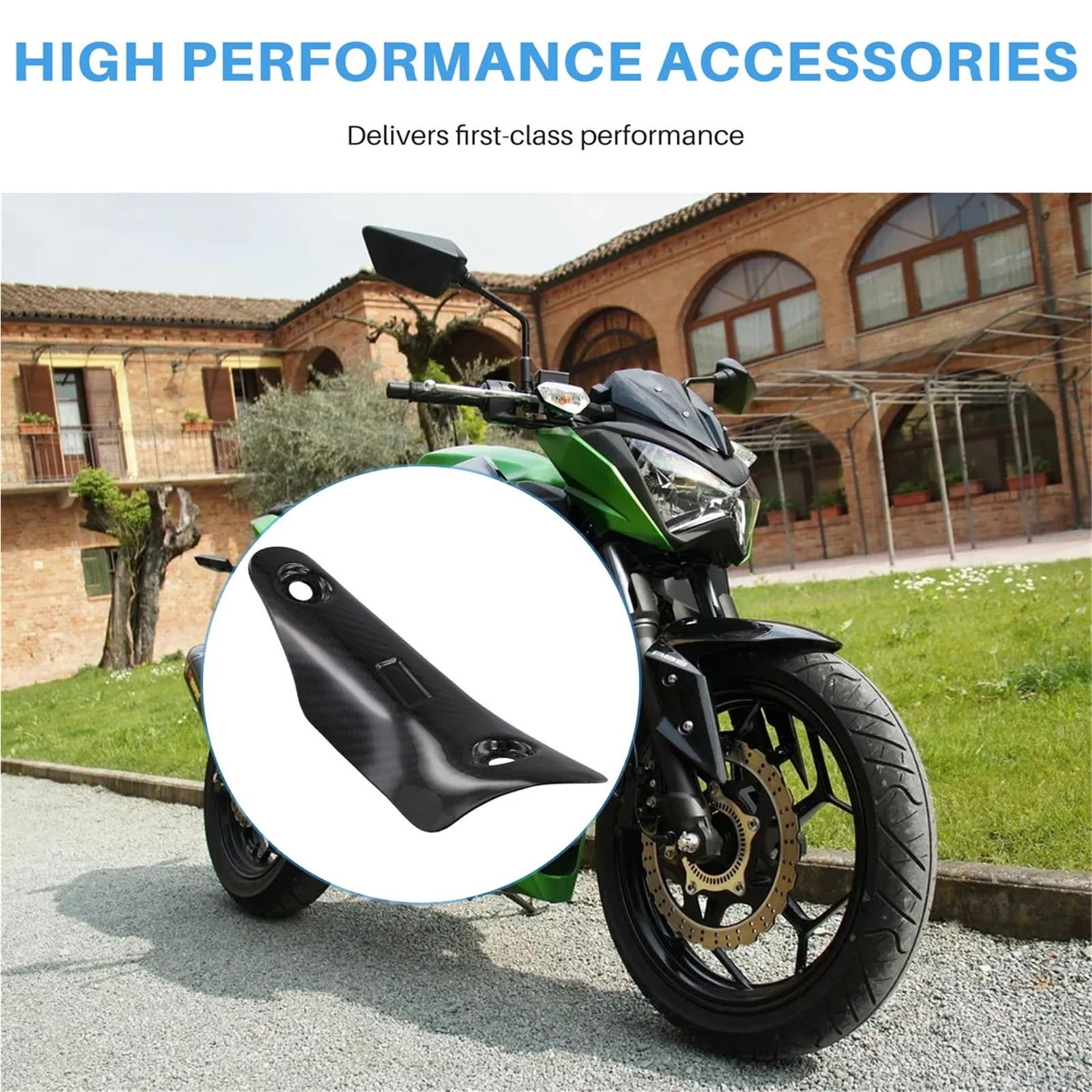 Zderzak motocyklowy Przednia rura wydechowa motocykla z włókna węglowego Osłona termiczna Pasuje do Kawasaki Ninja ZX-4R ZX-4RR ZX4R ZX4RR