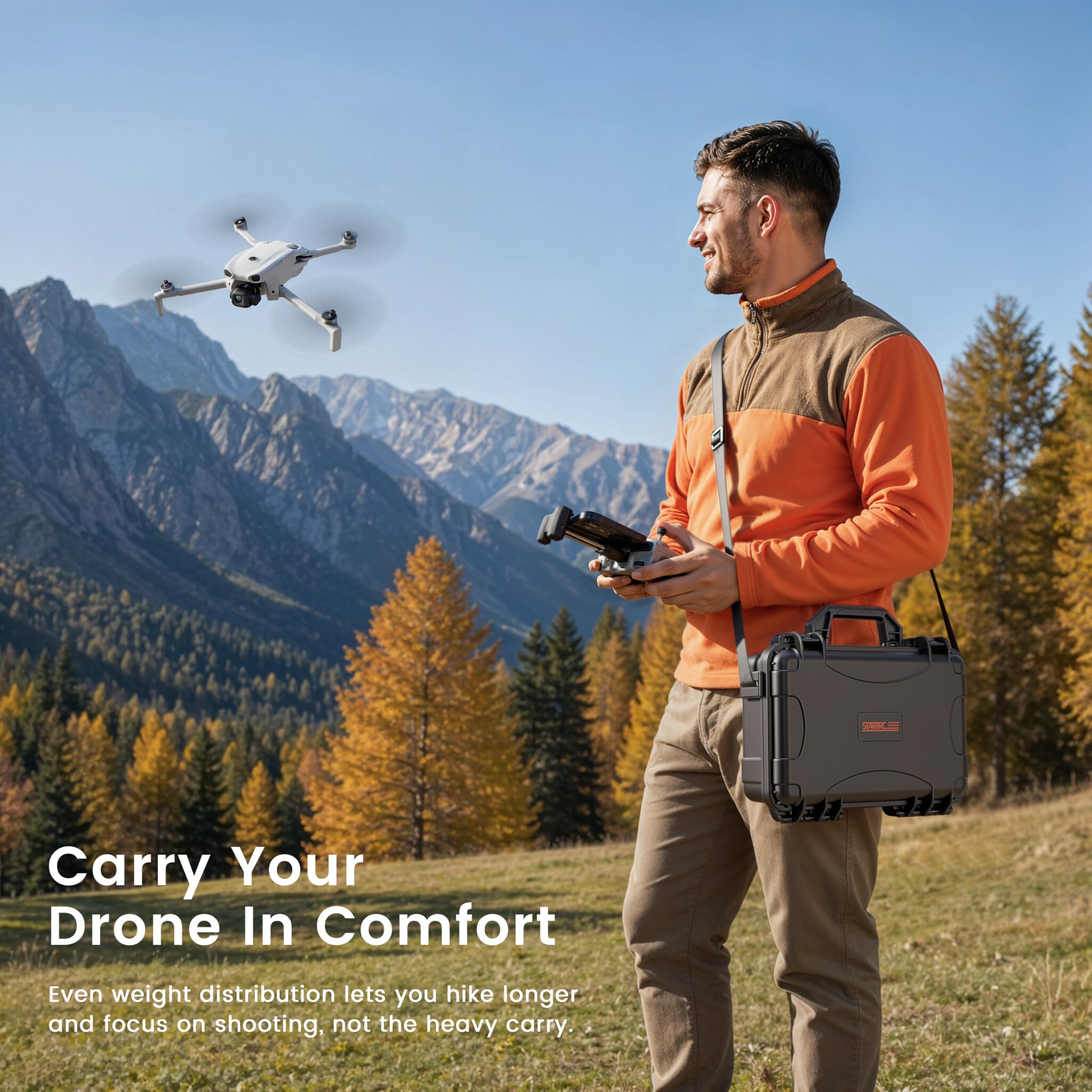 STARTRC Étui Lito X1/1, Étui de Transport Rigide étanche pour DJI Lito X1/1 Combo Fly More Accessoires pour DJI Manette RC N3/N2, 7 Batteries et Station de Charge 【Pas pour RC 2】