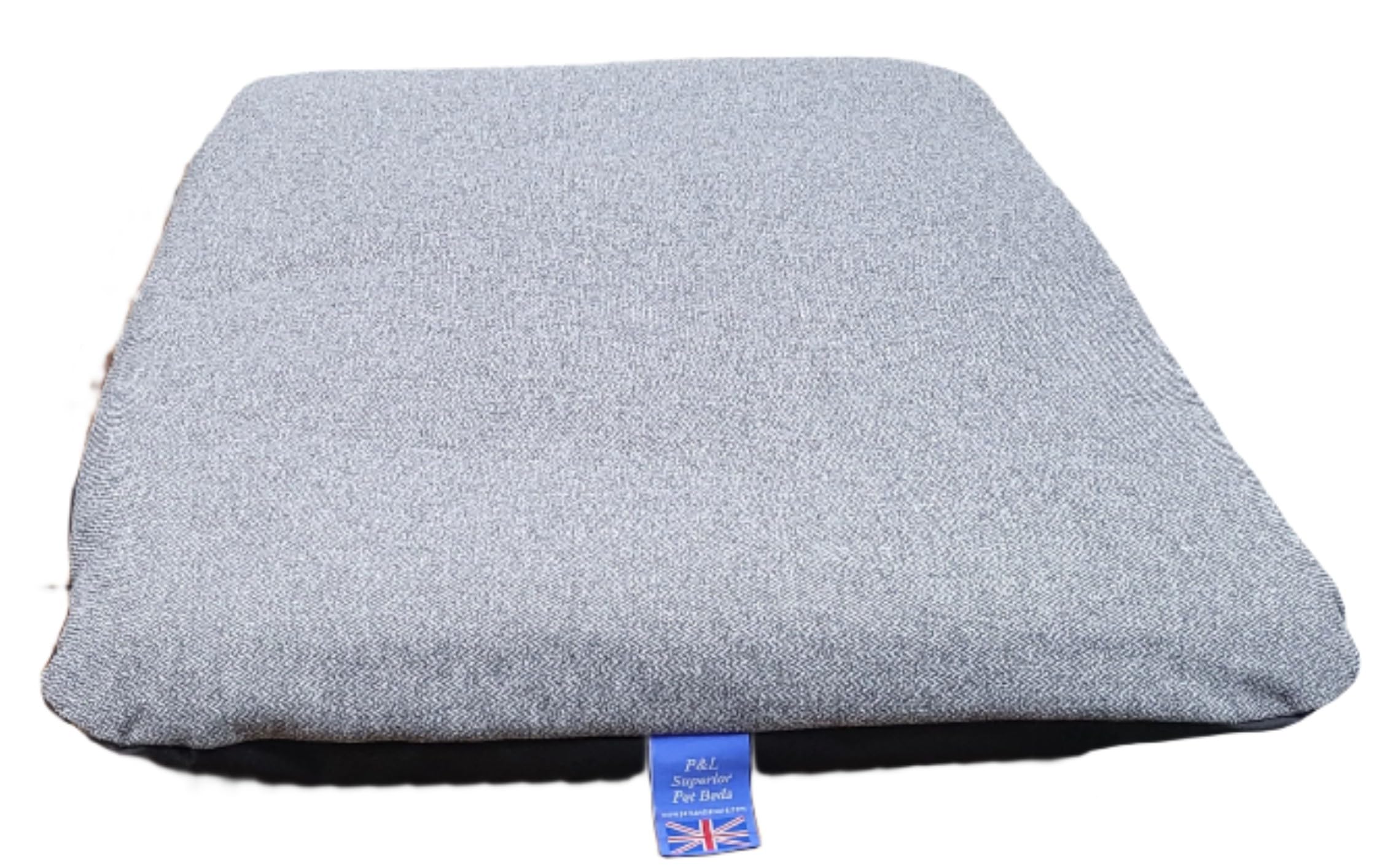 P&L Country Dog Beds Orkney Tweed Dog Duvet, Waterproof Base, Machine Washable Removable Cover, 82-127cm (Gray, Small)
