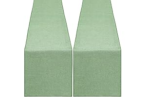 Set of 2 Burlap Light Green Table Runners - Perfect for St....