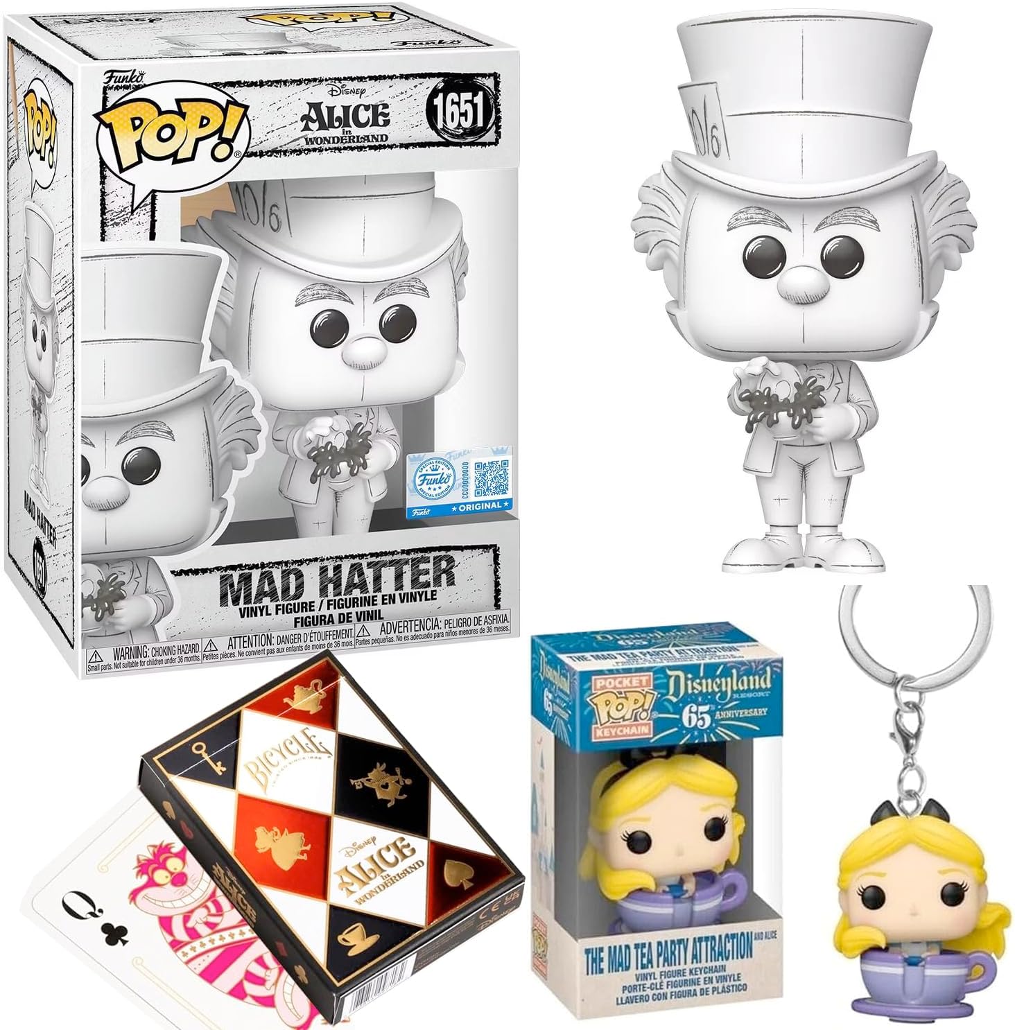 Disney Alice in Wonderland Toy Figure – Mad Tea Party Ride with Figure Sketch Hatter