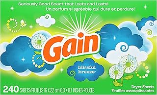 Gain Fabric Softener Dryer Sheets, Blissful Breeze, 240 Count