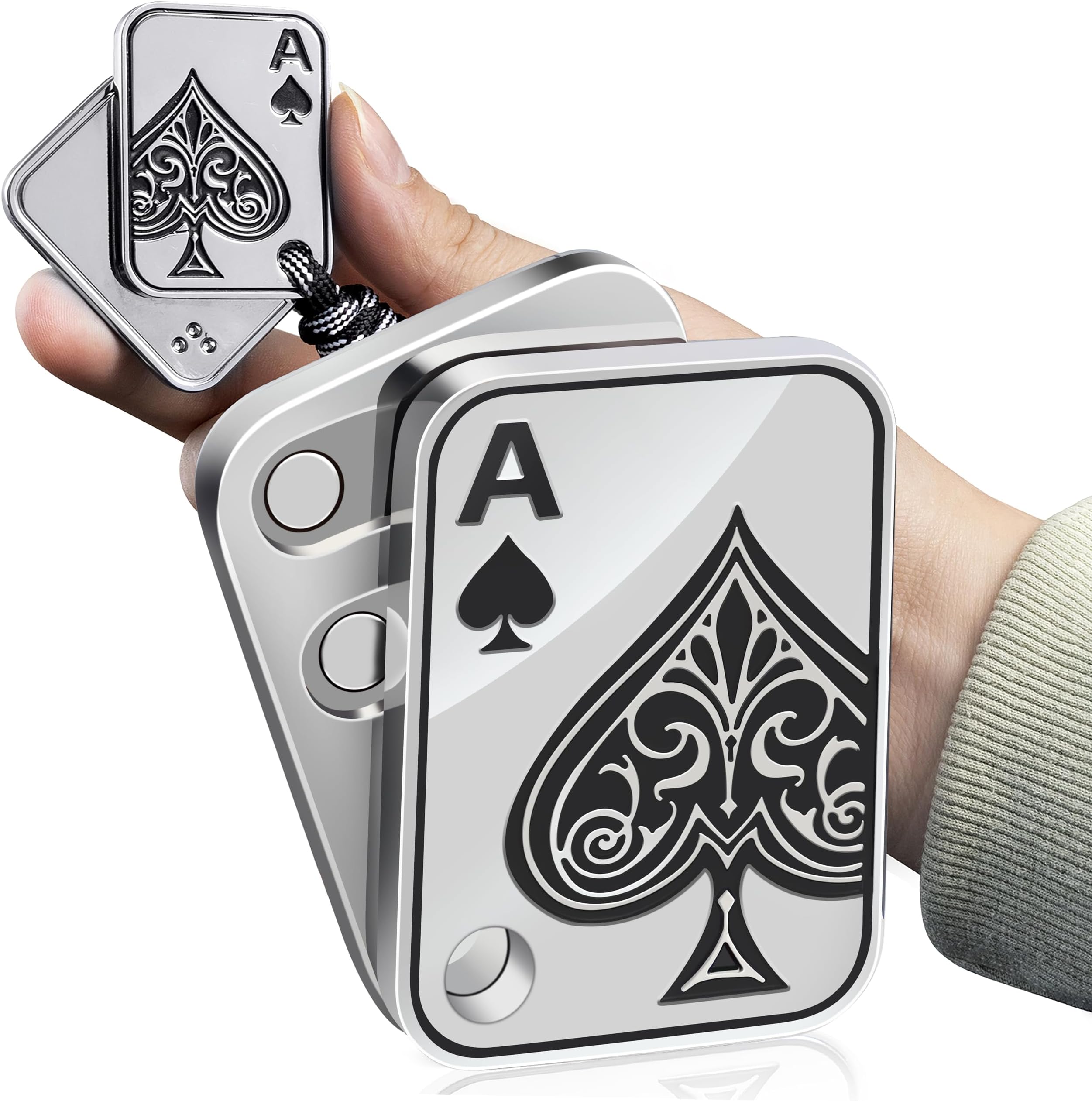 Fidget Slider - Pendants Magnetic Fidget Toys Adults to Relieve Stress, Tension, Anxiety - Improve Focus - Find Inspiration Portable Design (Silver)