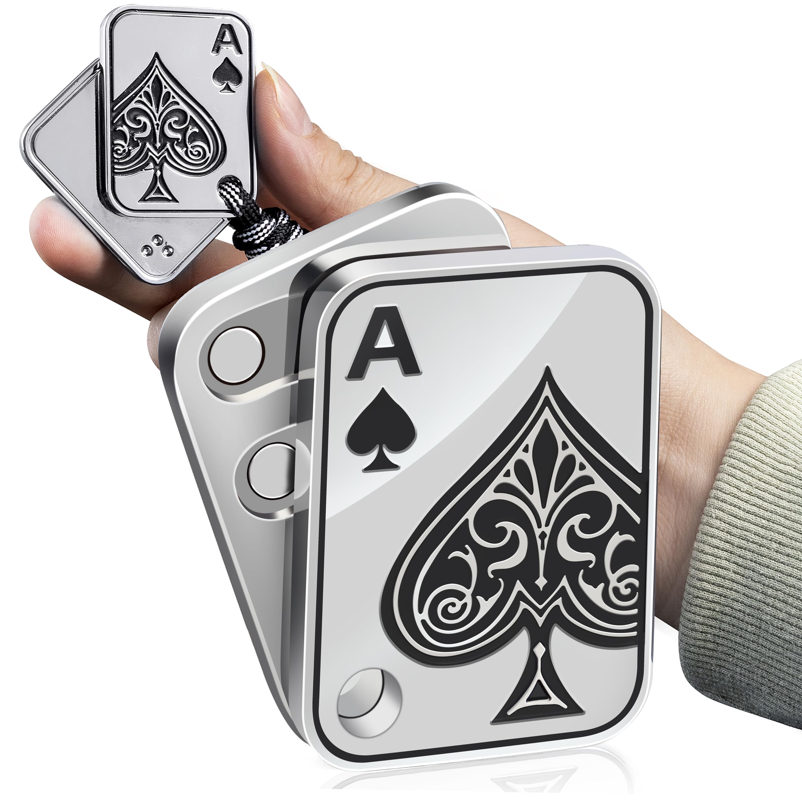 Fidget Slider - Pendants Magnetic Fidget Toys Adults to Relieve Stress, Tension, Anxiety - Improve Focus - Find Inspiration Portable Design (Silver)