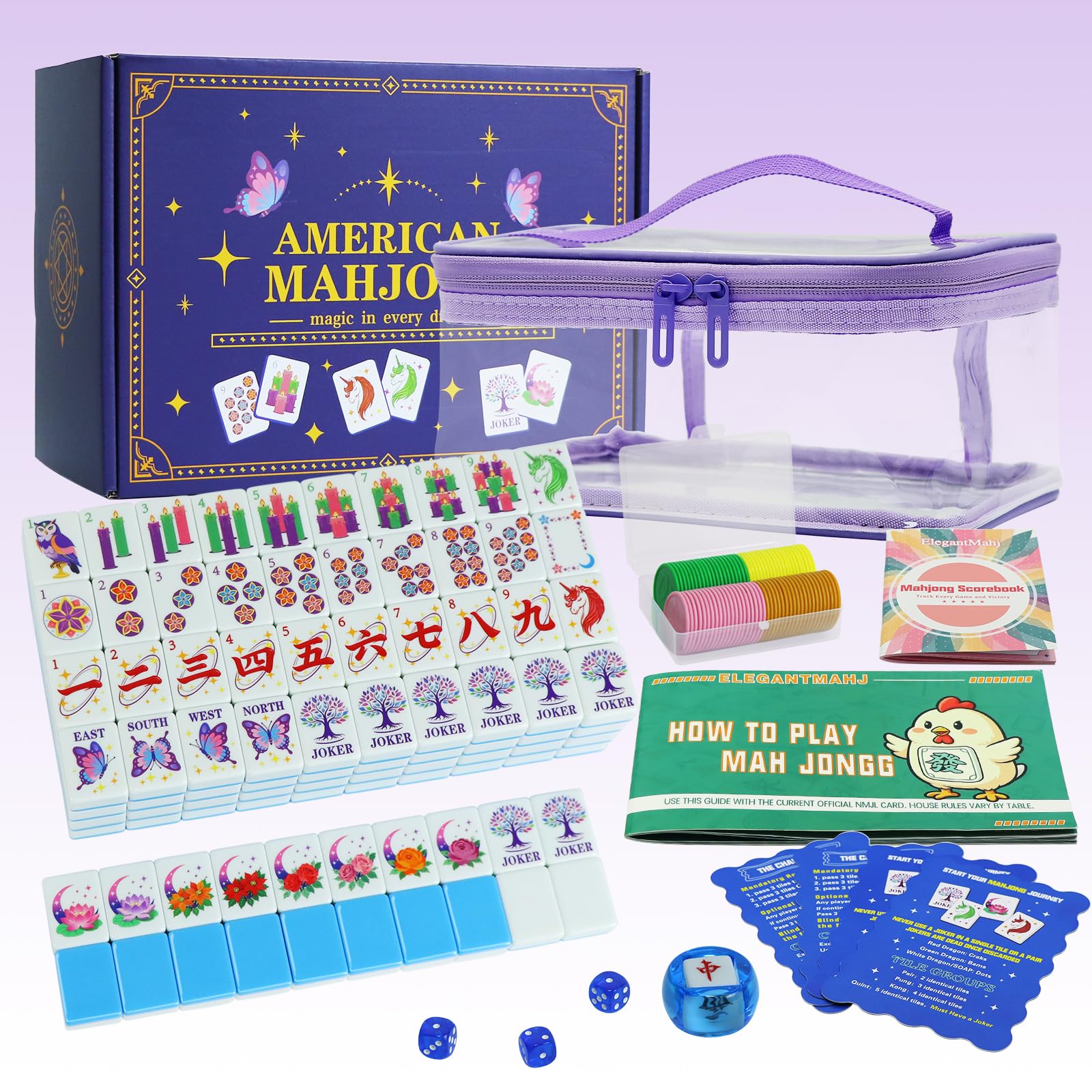 Set di piastrelle Mahjong Mahjong in melamina con incisione