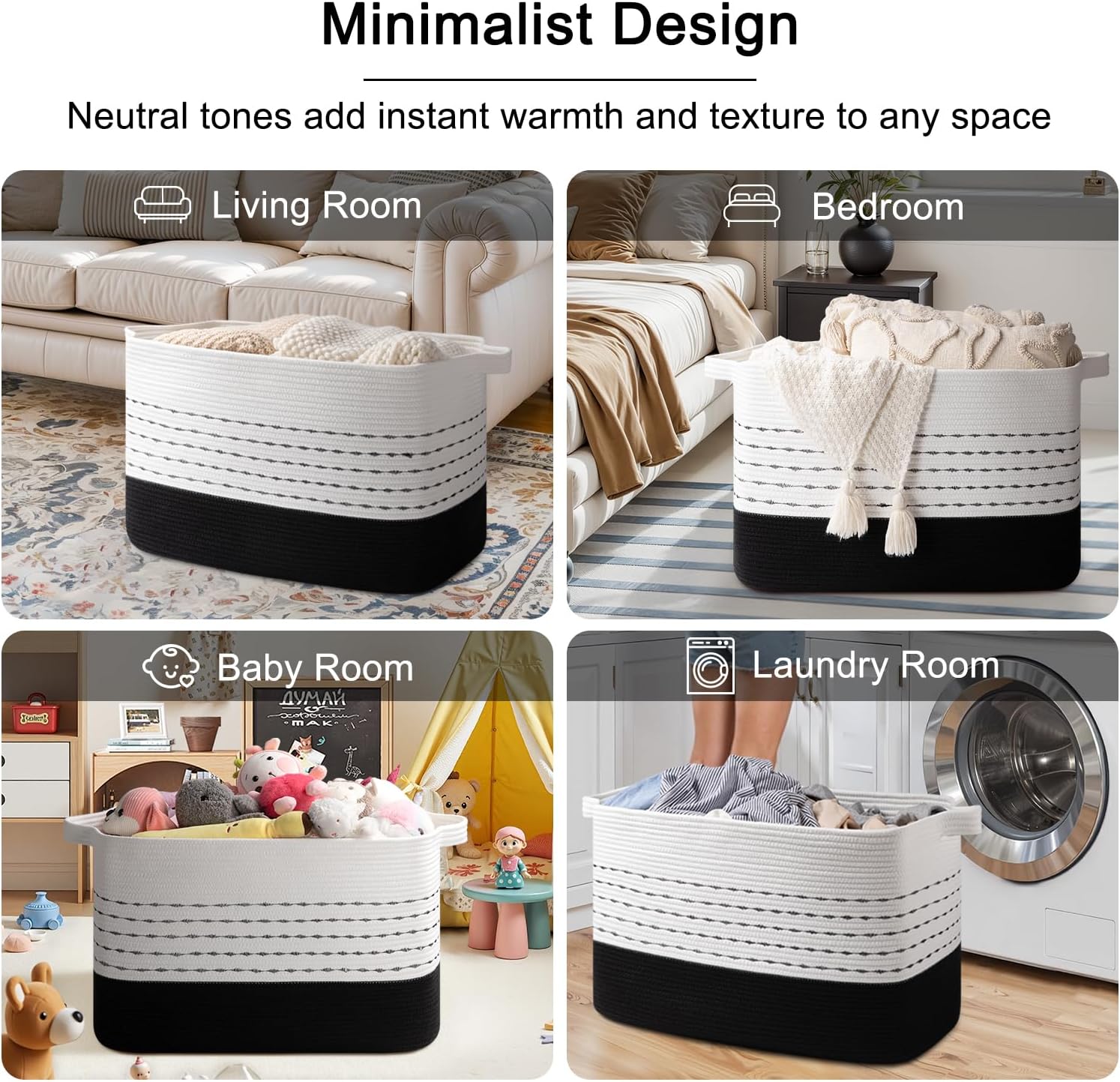 как выглядит 108L Extra Large Blanket Basket, 25 x16 x16 Rectangle Woven фото