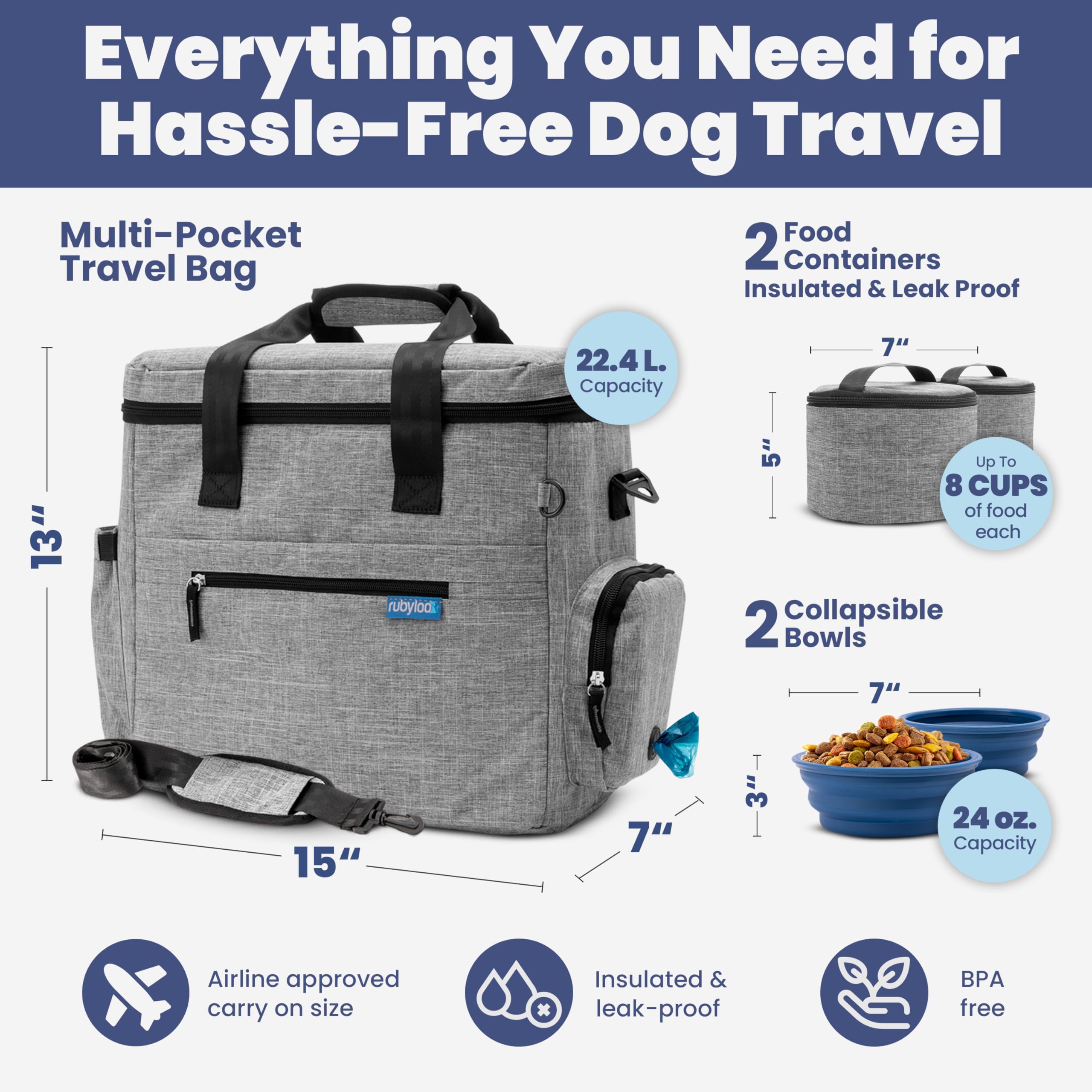 Pet Supplies : The Original Doggy Bag™ - Complete Dog Travel Bag
