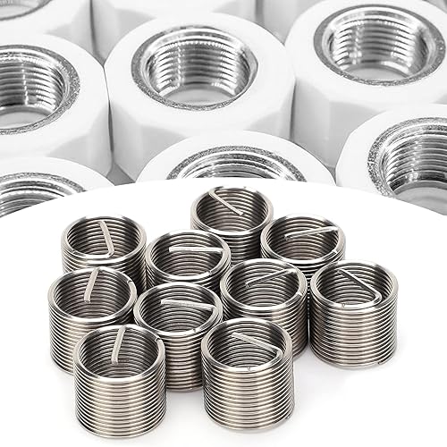 Miniatura 4 de Hilitand 10 piezas de insertos de rosca de alambre de acero, kit de enchufe de reparación de rosca de acero inoxidable M18x1.5x1.5D, se puede
