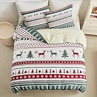 Vista 3 de Lekesky Funda de edredón tamaño Queen, juego de ropa de cama reversible de 3 piezas con cierre de cremallera y lazos en las esquinas