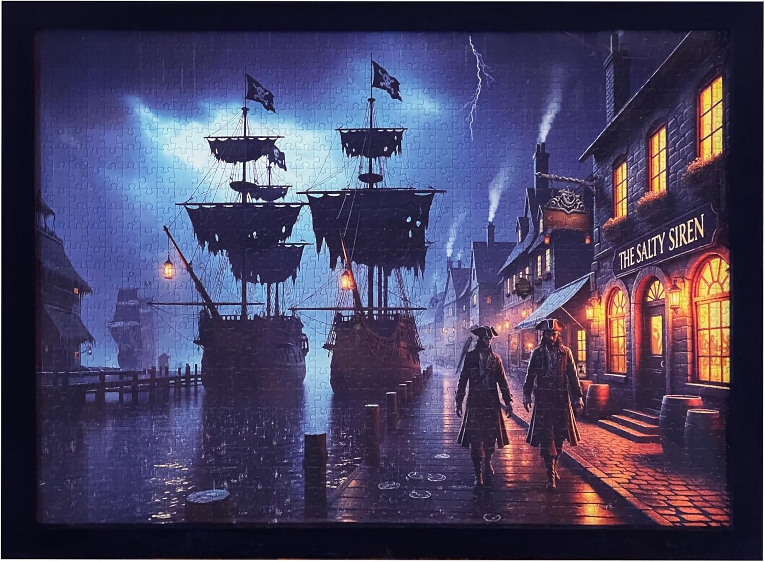 TheStillroom - Salty Siren - 1000 Piece Jigsaw Puzzle for Adults | Rainy Night Pirate Harbor (Matte)