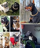 Vista 5 de Collar de perro con cadena de oro, 0.59 pulgadas, lindo collar de oro para mascotas, collar de oro para bulldog de metal ligero, joyería de cachorro