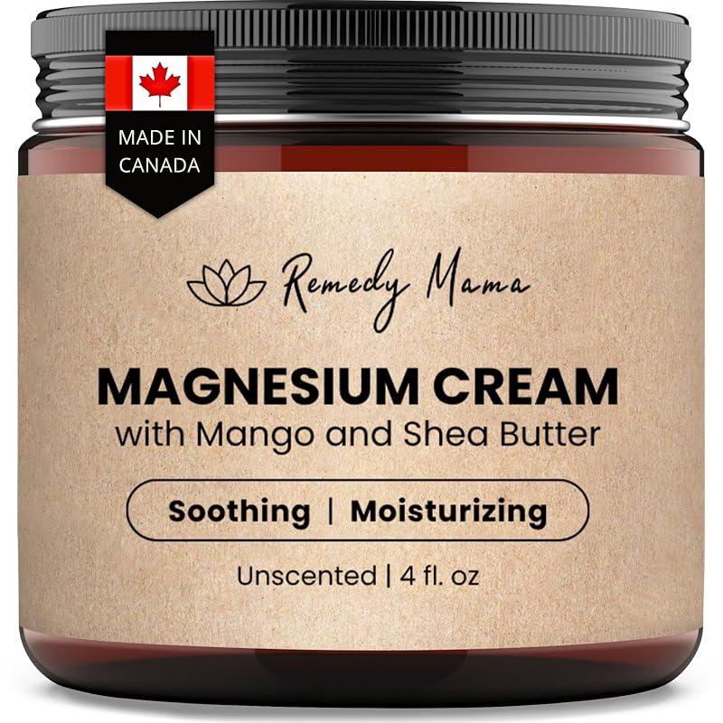 Creme corporal com magnésio sem fragrância Remedy Mama com óleos de cânhamo e jojoba, manteigas de manga e karité, pote de vidro com 120 g