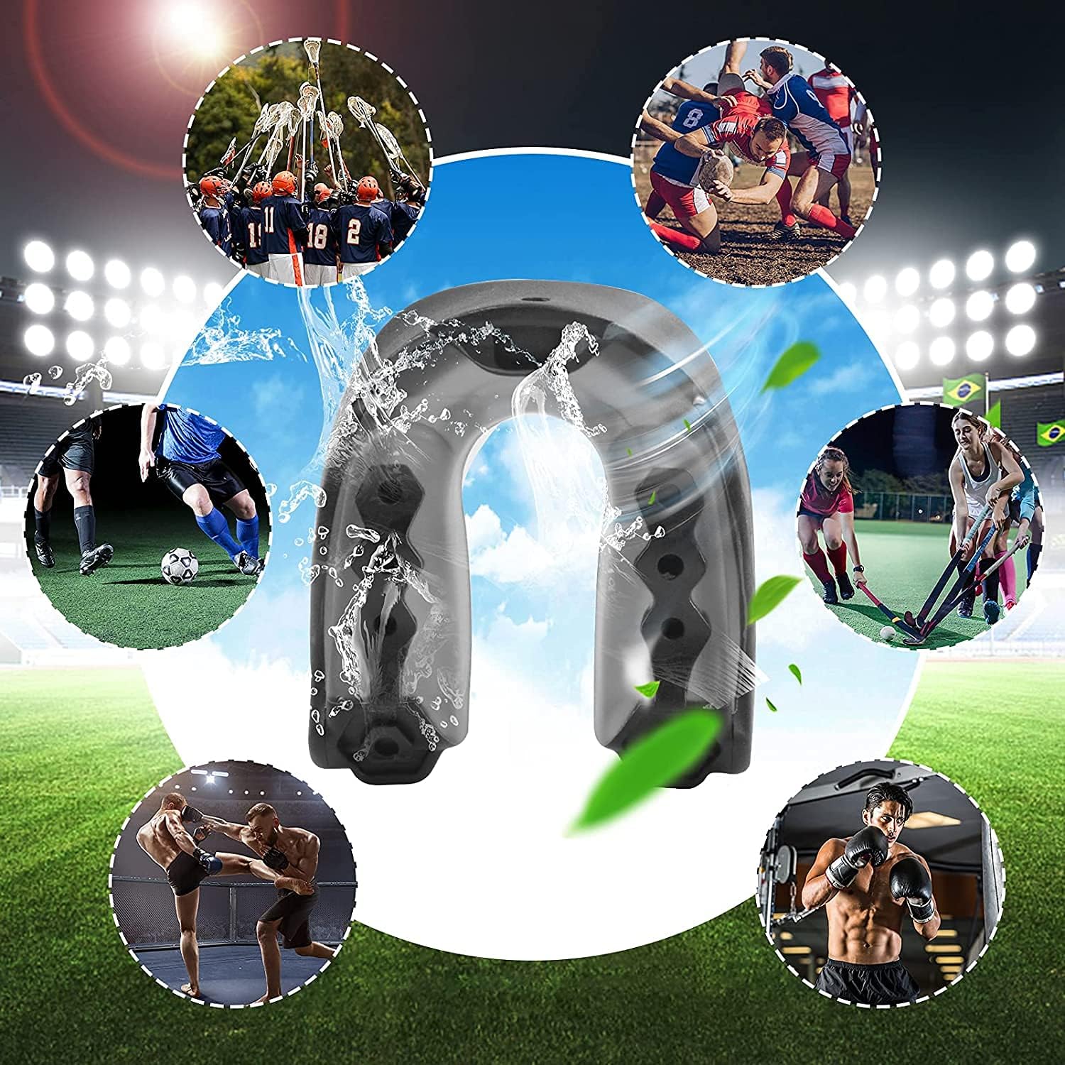 Keystand 4 Pack Mouth Guard, Football Mouthpiece with Strap Professional Sport Youth Mouthguard for Football, Basketball, Lacrosse, Hockey, Boxing, MMA, Wrestling and All Sports, Fits Youth & Adult : Sports & Outdoors