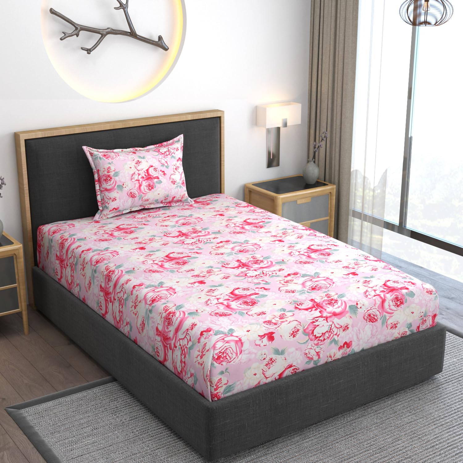 King Size Fitted Bedsheet - Premium Cotton Feel -8