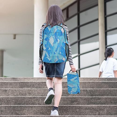 Miniatura 6 de Delicate Cartoon Crstal Blue Gold Backpack For School And Lunch Bag Boys Backpacks And Lunch Box 9-10 years mochilas y loncheras escolares para nias