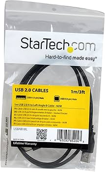 Amazon.com: StarTech.com 1m USB 2.0 A to Left Angle B Cable Cord