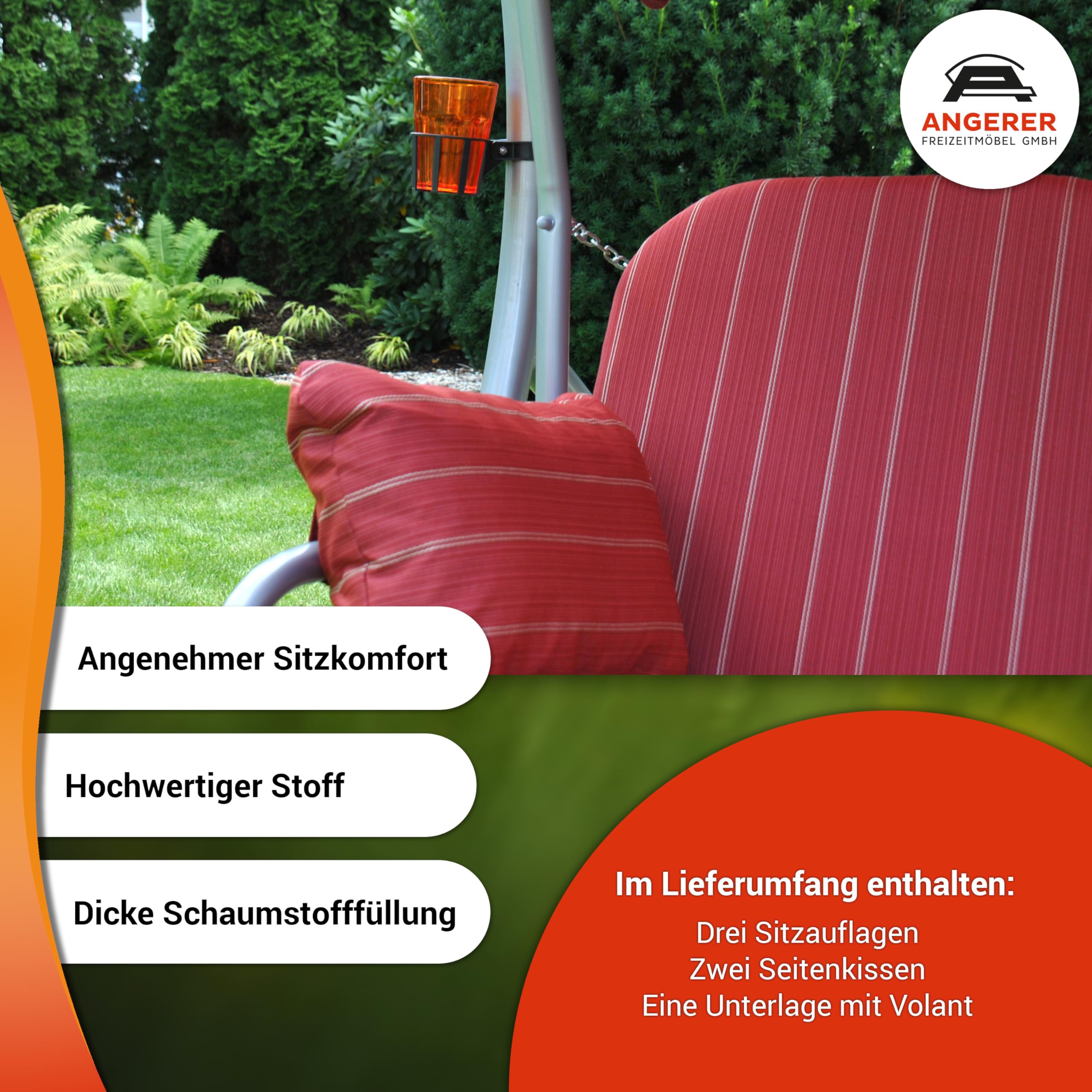 Angerer - Cuscino per dondolo a 2 posti, Deluxe Schliersee