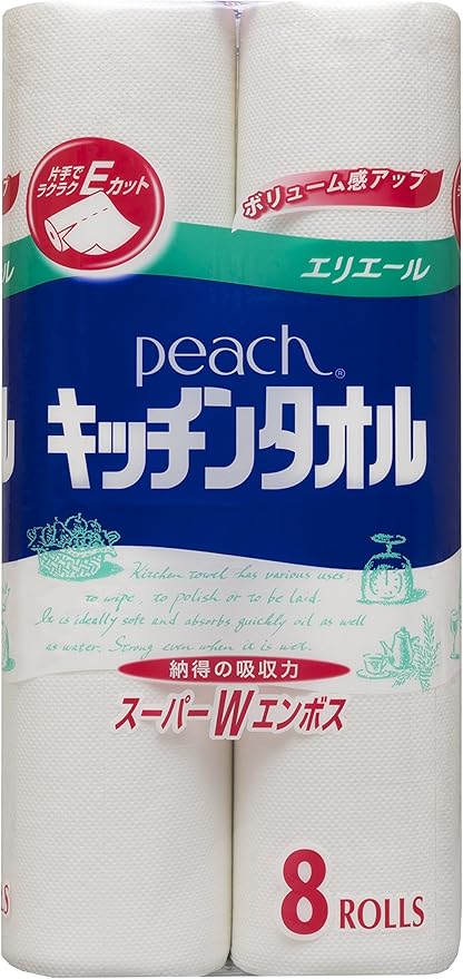 Amazon エリエール キッチンペーパー ピーチ キッチンタオル 50カット 8ロール パルプ100 エリエール キッチンペーパー