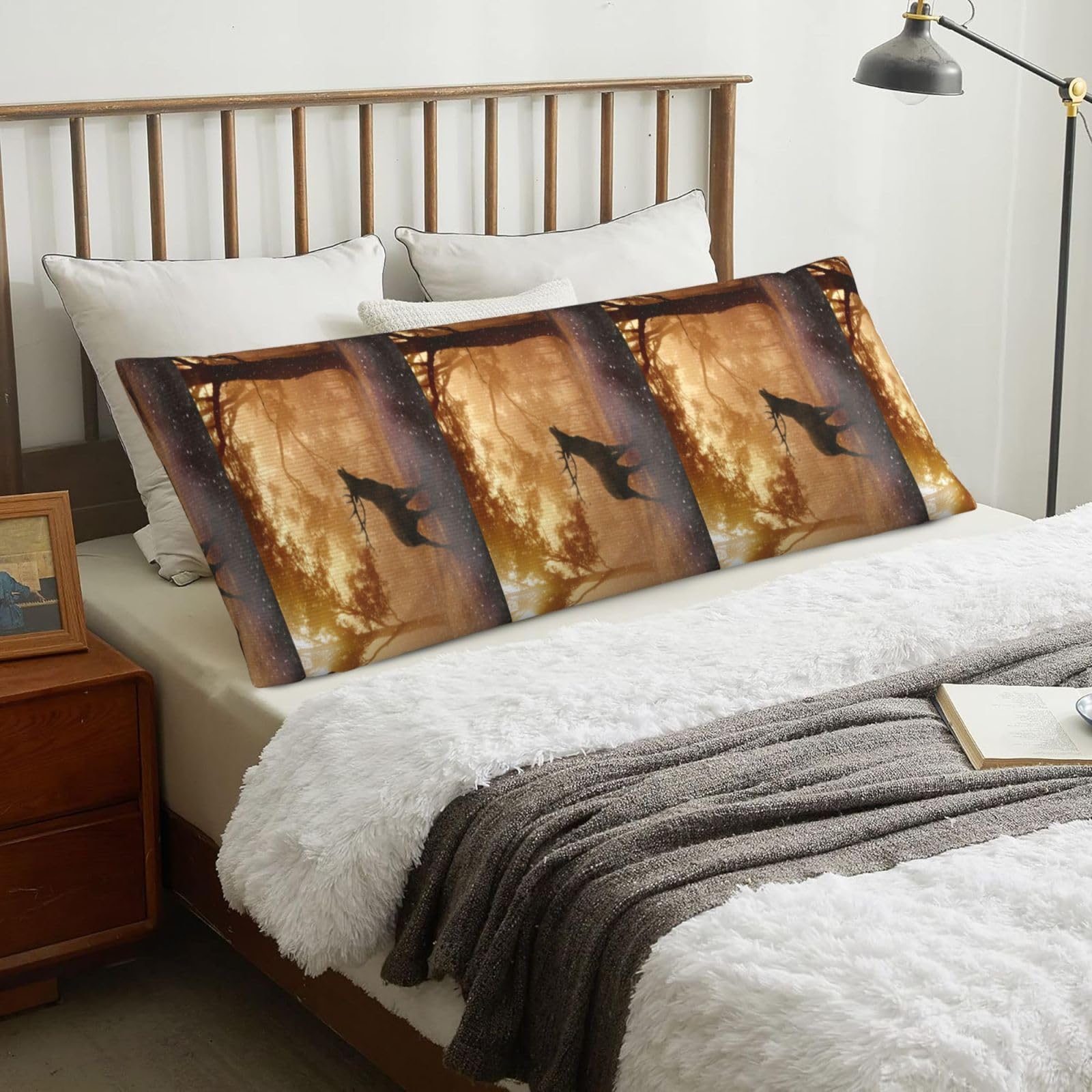 Elk Artwork, Body Pillow Cover with Zipper,Long Body Pillowcase 20 x 60 in
