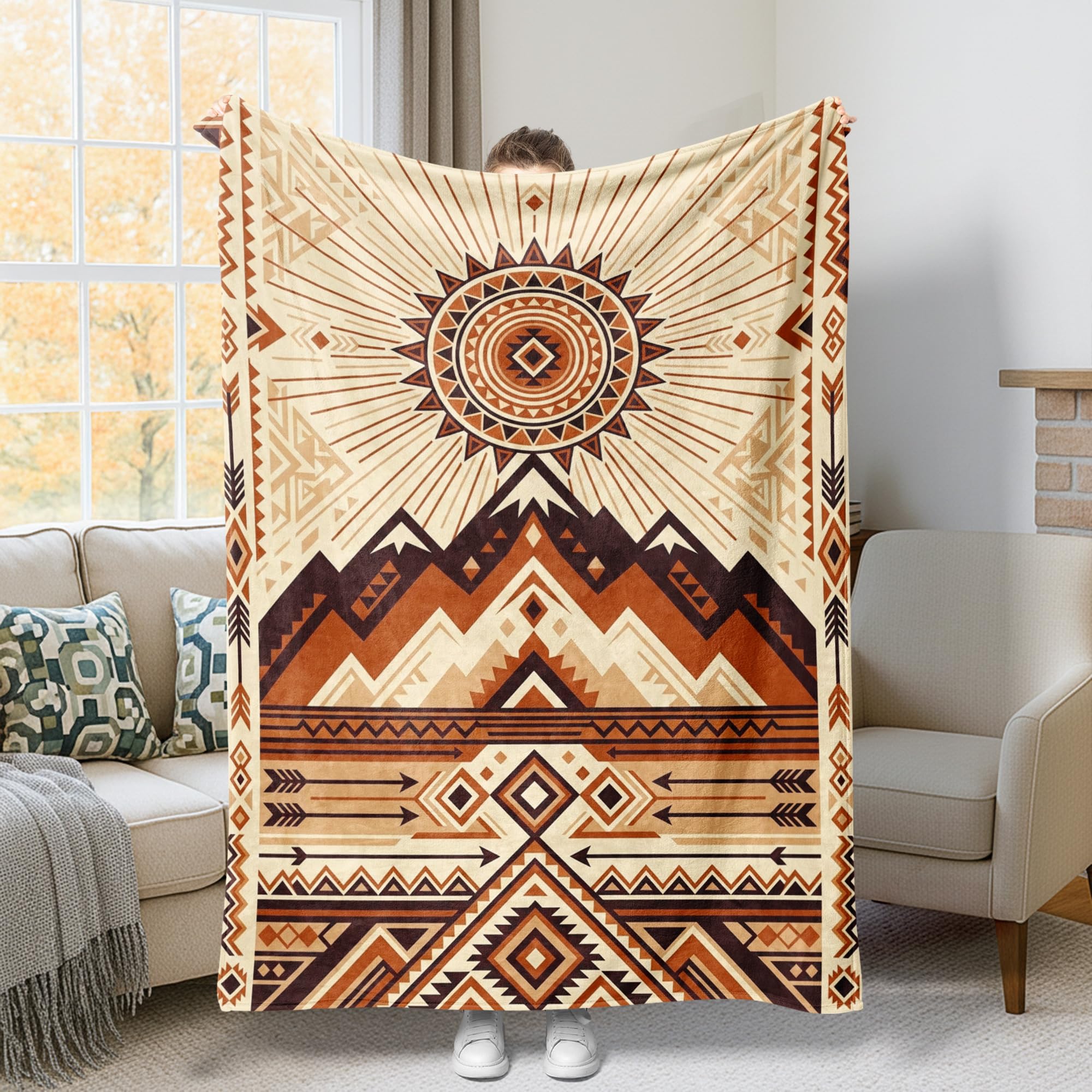 Couverture de soleil pour bureau et dortoir plaid compact marron léger