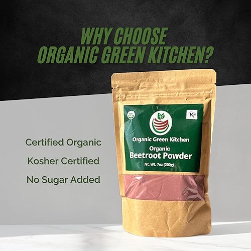 Miniatura 2 de Polvo de remolacha orgánica, 7 onzas: Superalimento, sin azúcar añadido, certificado Kosher