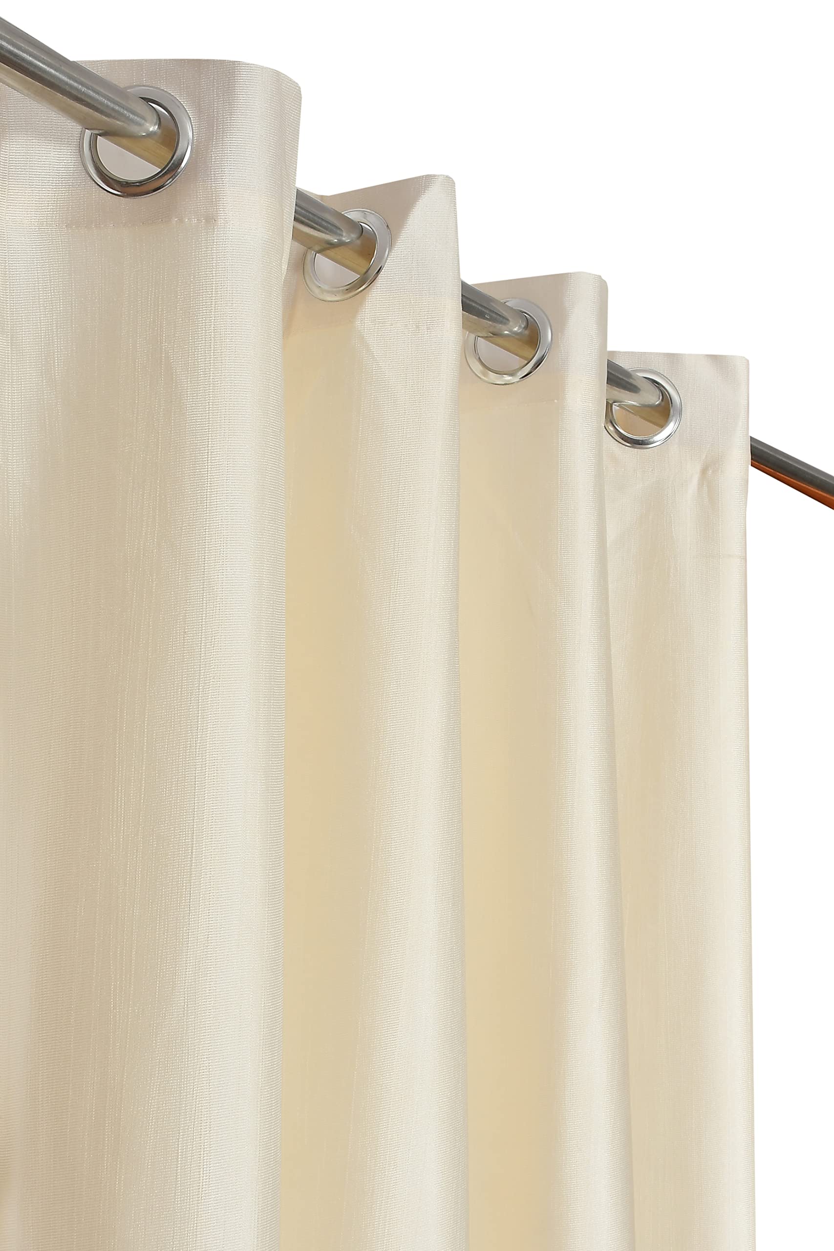 YUKANY Eyelet Polyester Modern Solid Crush Set of 3 Pcs. Door Curtains (7 Feet, 2 Wine + 1 Cream) 1