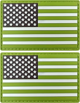JBCD US American Flag Patch USA Tactical Military Patch - PVC Rubber Hook and Loop Fastener Patch, 2 Pack
