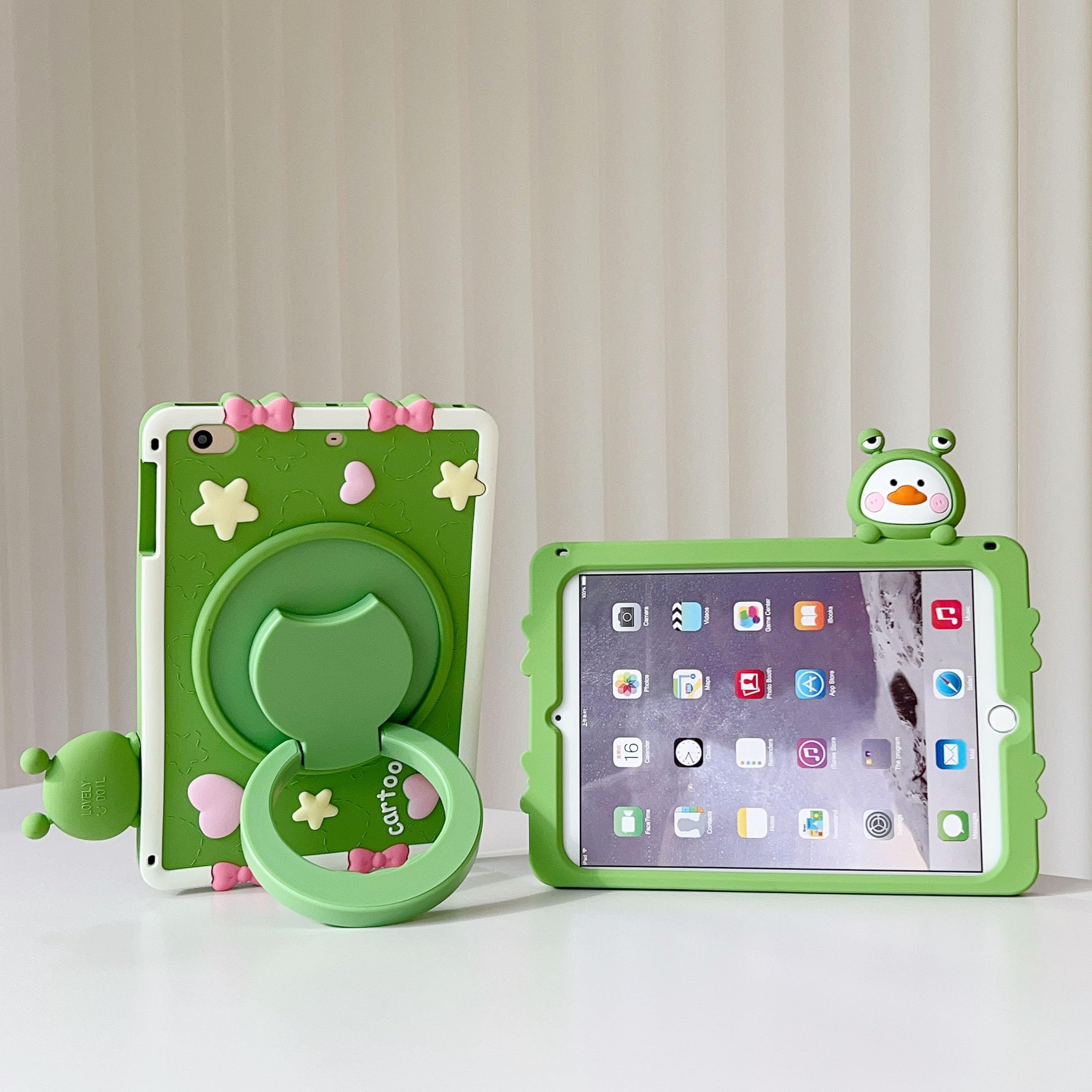 FERNANDESDIGI-ZO左利きアダプター、スタンド、ケース付き Amazon.co.jp: ソフトシリコン カエル アヒル柄 タブレットケース