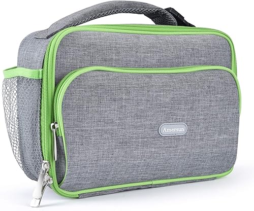 Miniatura 10 de Amersun - Lonchera térmica duradera con forro acolchado que mantiene la comida caliente o fría durante mucho tiempo, para trabajo, para viajes y