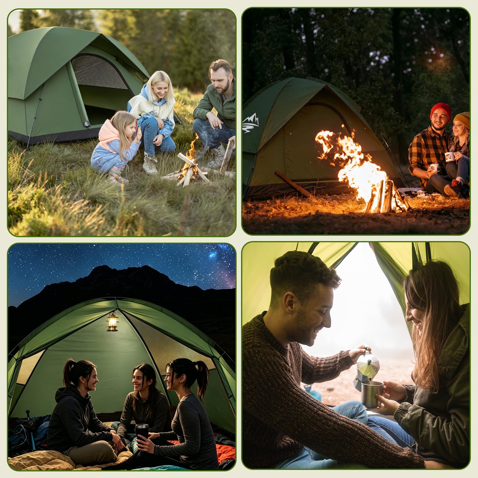 Zelt 3-4 Personen Camping Zelte Ultraleichte Kuppelzelt 2-5 Jahreszeiten Wetterfest Zelt Winddicht Wasserdicht mit Abnehmbare Außenzelt Klein Leicht Perfekt für Wandern Backpacking Camping Familien