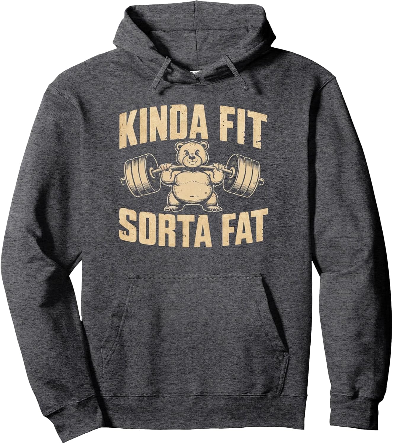 Kinda Fit Sorta Fat Funny Gym Cute Bear Retro Pullover Hoodie