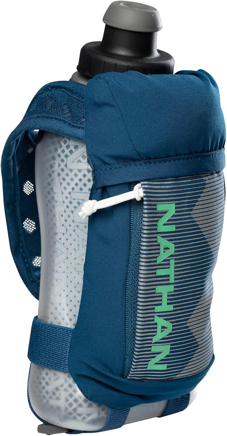 Nathan Quicksqueeze Lite 12Oz Insulated Handheld Marine Blue/Mint One Size