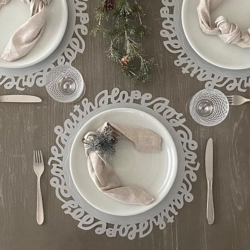 Miniatura 3 de Silvana Papier Manteles individuales de papel troquelado con detalles en relieve para crear manteles de Navidad. Colección Hope. Paquete de 12