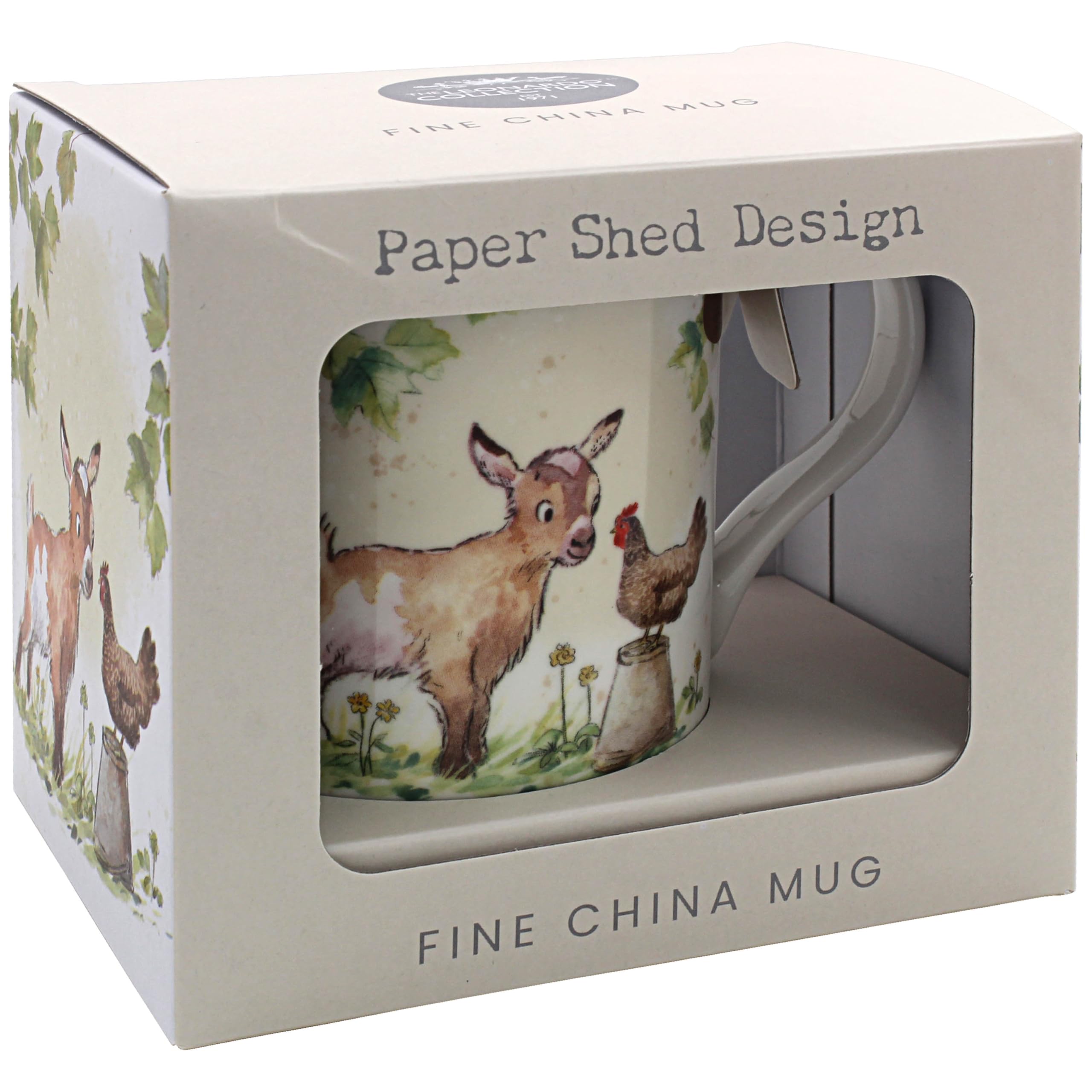 The Leonardo Collection Paper Shed Design Goat & Hen Mug for Home & Kitchen | Stylish Ceramic Mugs for Tea & Coffee | Lovely Cup Set for Mens Gifts & Birthday Gifts for Women
