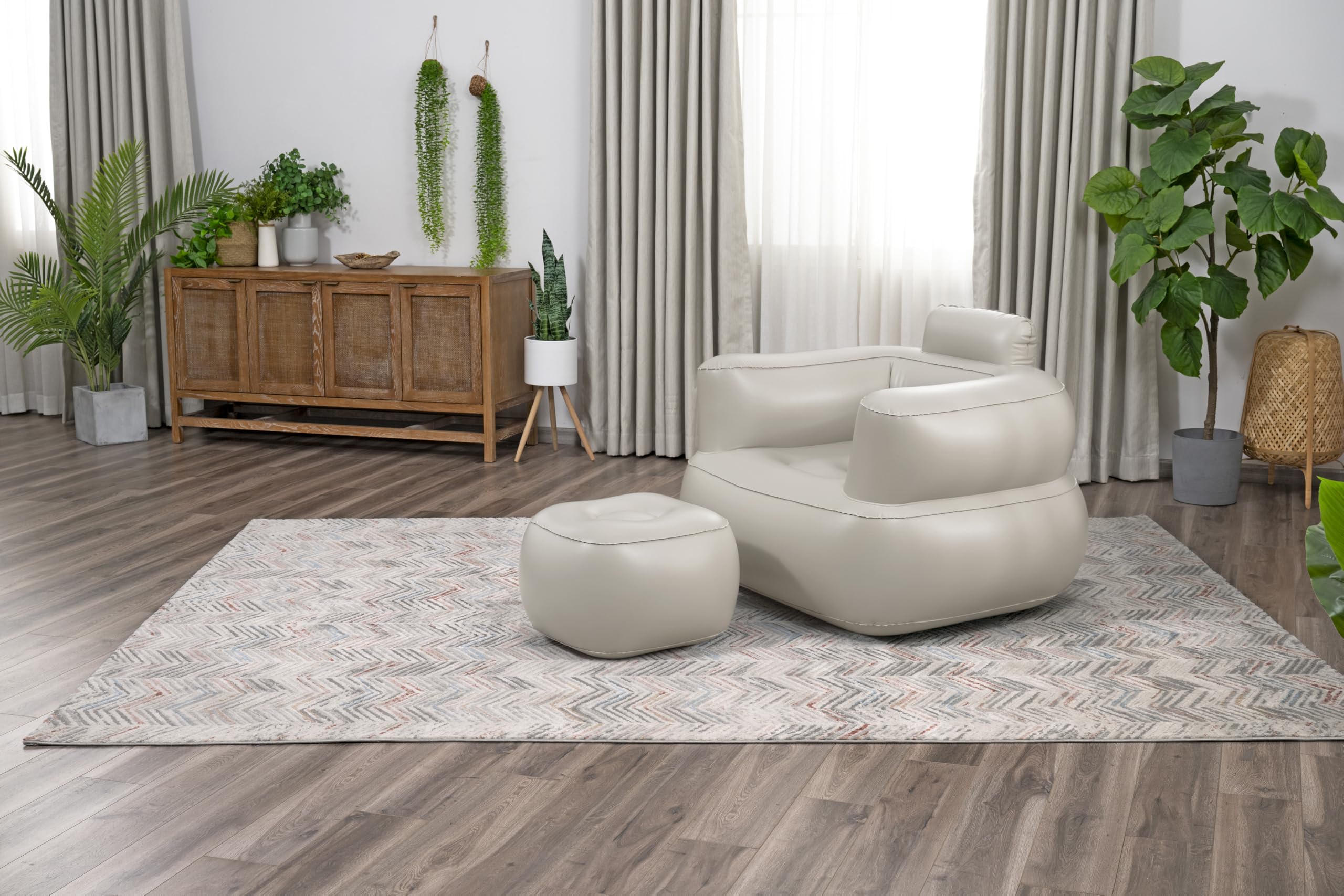 Bestway Fauteuil conflable Comfi Cube - 107 cm x 99 cm x 80 cm - Vert - Gris